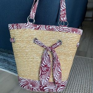 Like new straw beach bag